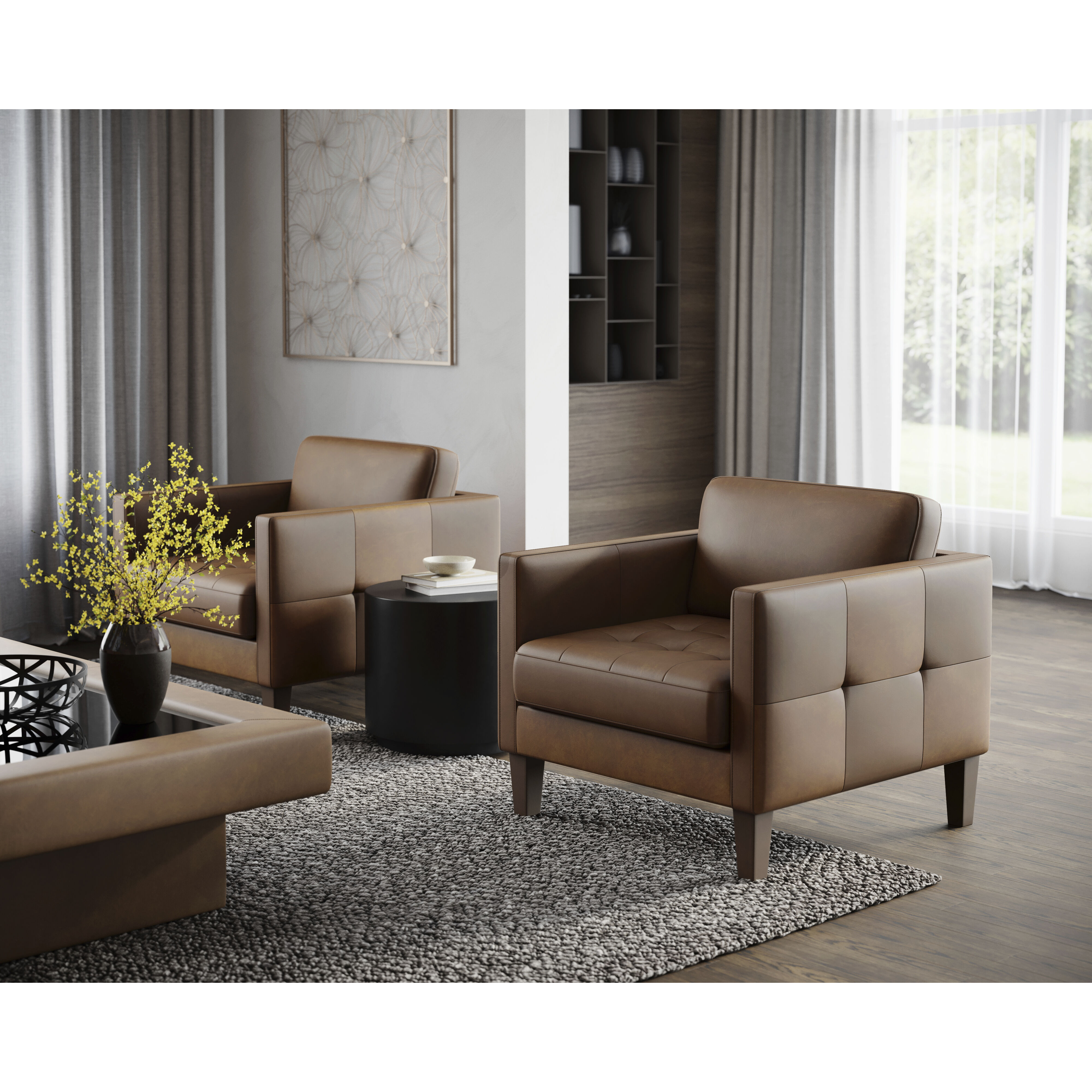 Karmelo Cognac Leather Armchair